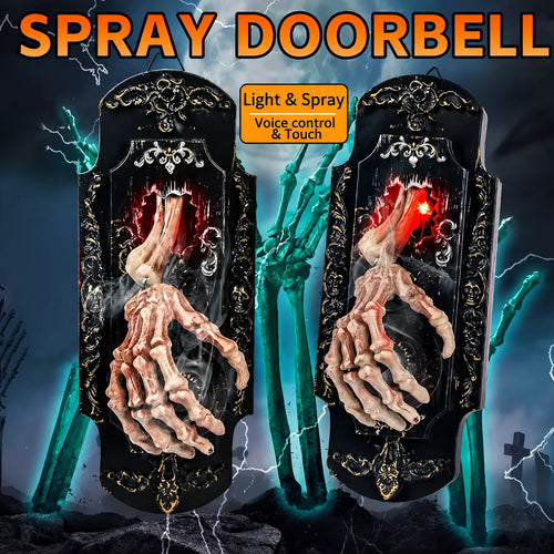 Vehicle-Ready Hanging Doorbell Touch/Motion Activated Skeleton Hand
