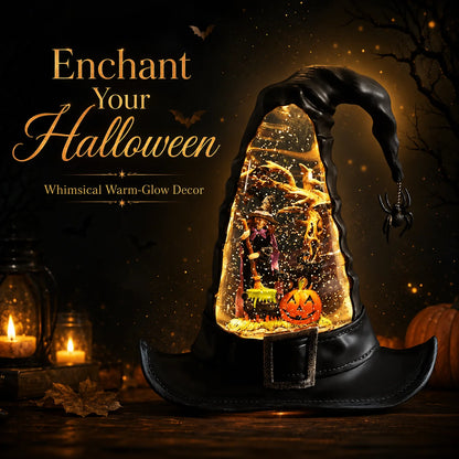 Decorative Witches Hat Lighted Water Lantern With Swirling