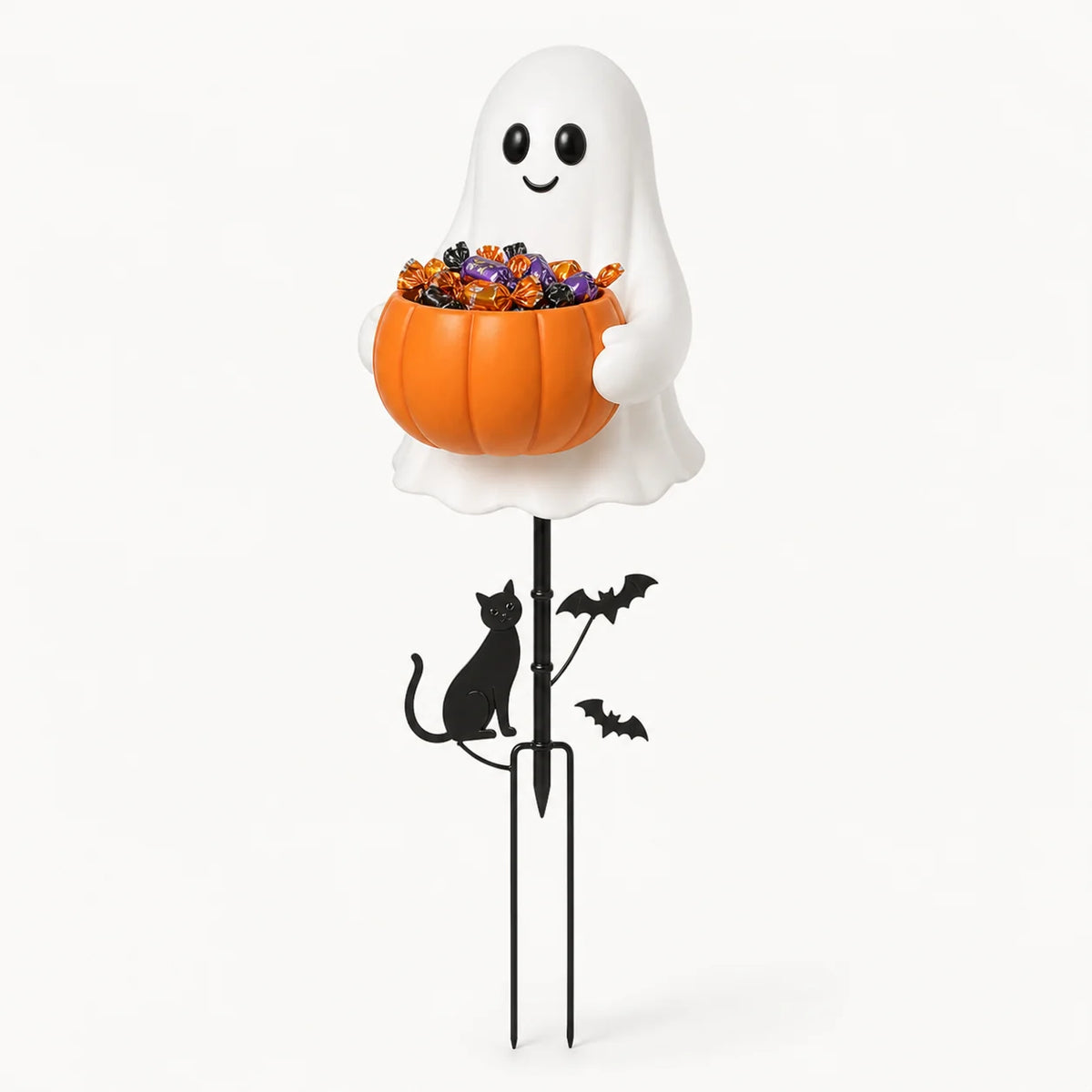 Outdoor Ghost Candy Holder Garden Stake for Garden Display