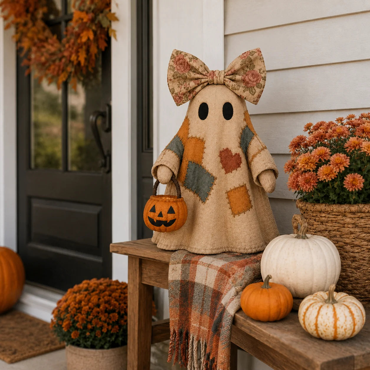 Purpose-Built Vintage Patchwork Glowing Ghost Decor for Everyday Use