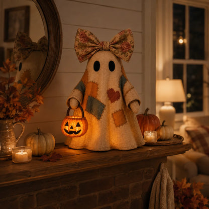 Purpose-Built Vintage Patchwork Glowing Ghost Decor for Everyday Use