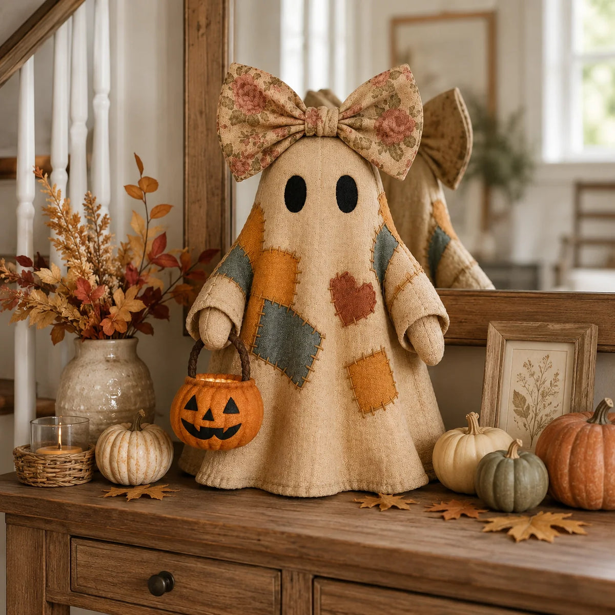 Purpose-Built Vintage Patchwork Glowing Ghost Decor for Everyday Use