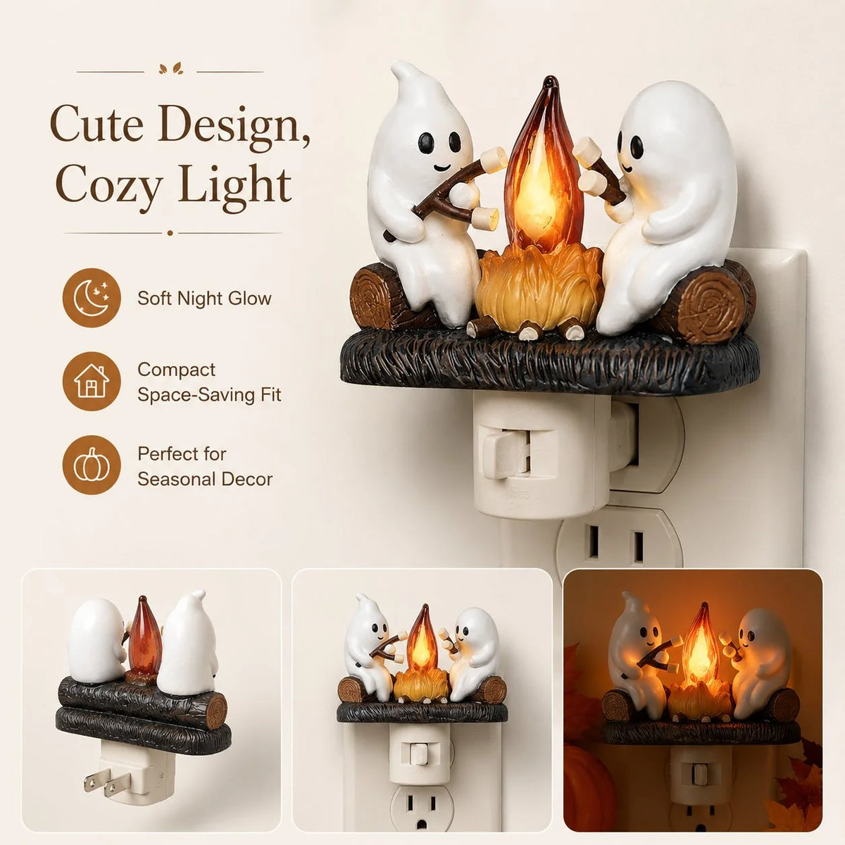 Decorative Plug In the Cutest Glow – Adorable Ghost Outlet Night