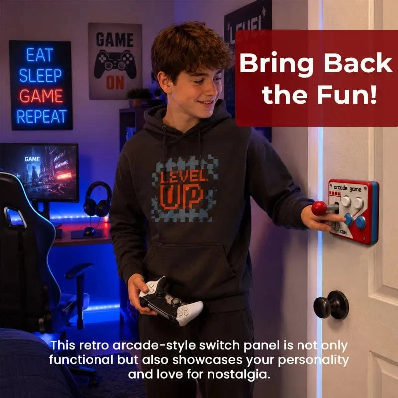 Hands-On Retro Arcade Game Wall Switch Panel for Creative Play
