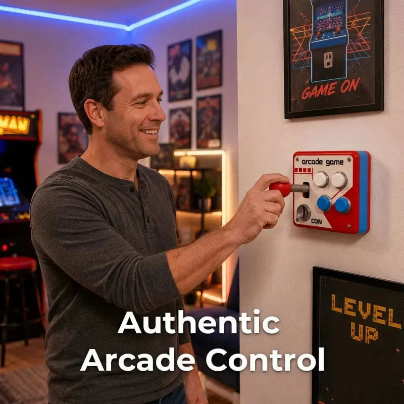 Hands-On Retro Arcade Game Wall Switch Panel for Creative Play