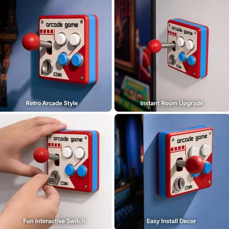 Hands-On Retro Arcade Game Wall Switch Panel for Creative Play