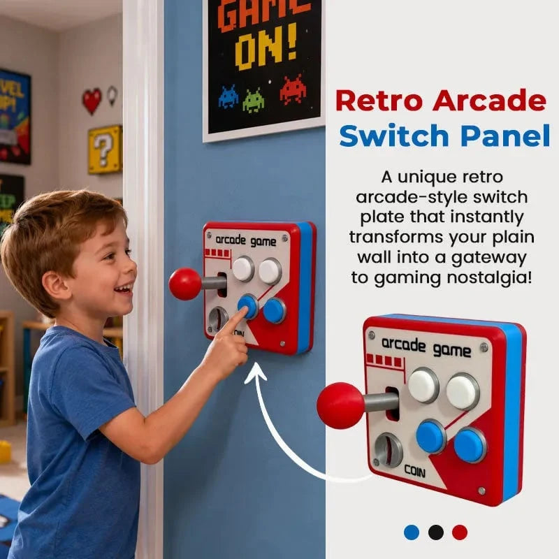 Hands-On Retro Arcade Game Wall Switch Panel for Creative Play