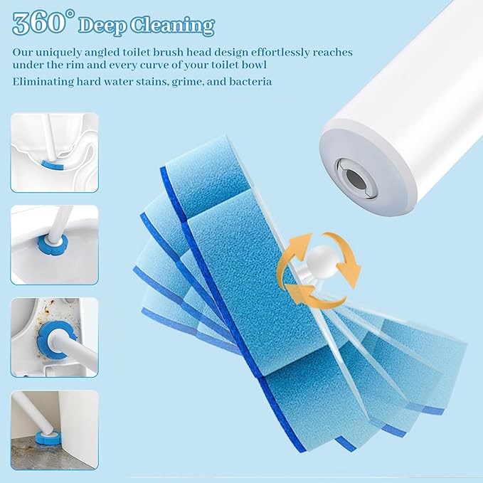 Hands-On Toilet Scrubber Kit with Self-Cleaning Disposable Pads – No