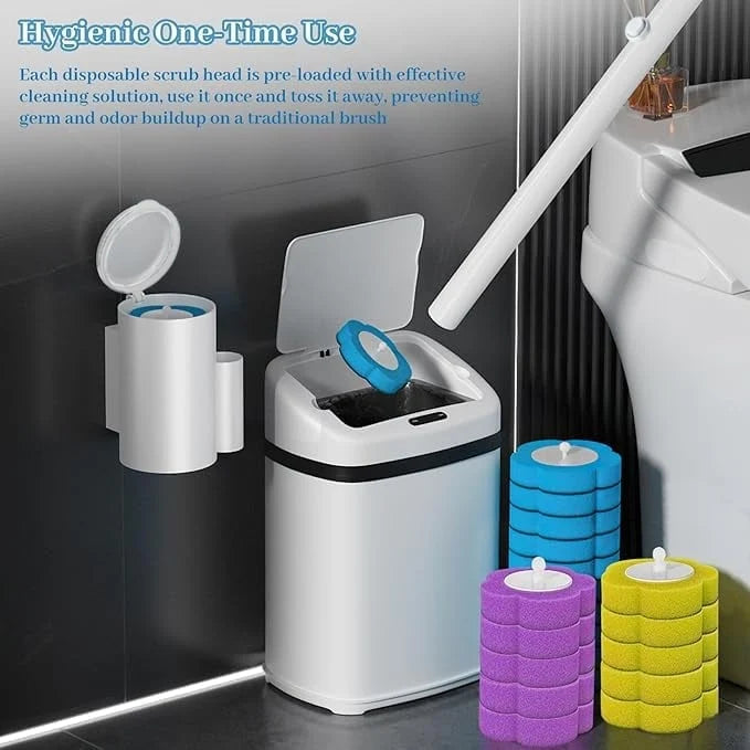 Hands-On Toilet Scrubber Kit with Self-Cleaning Disposable Pads – No
