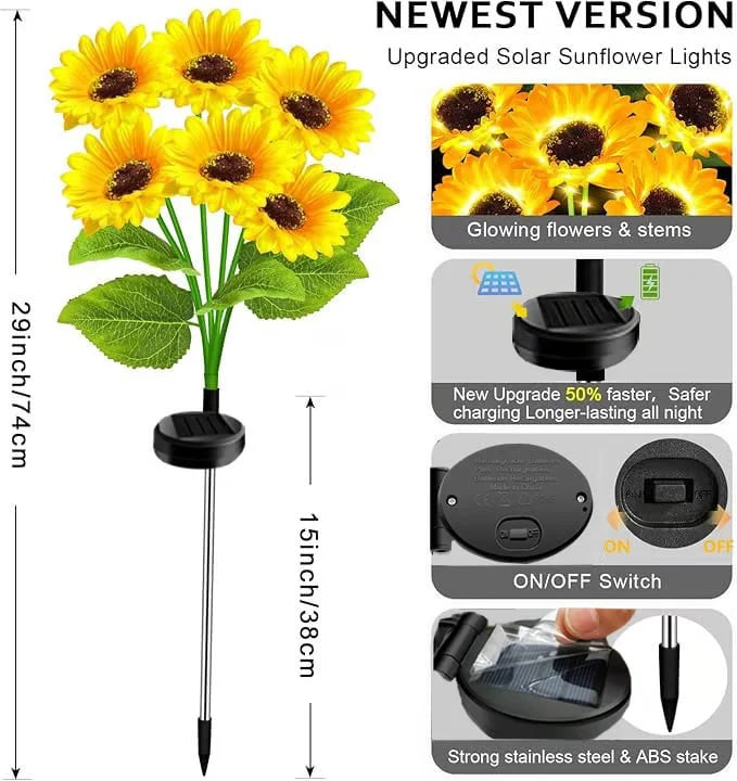 Solar LED Sunflower Garden Lights
