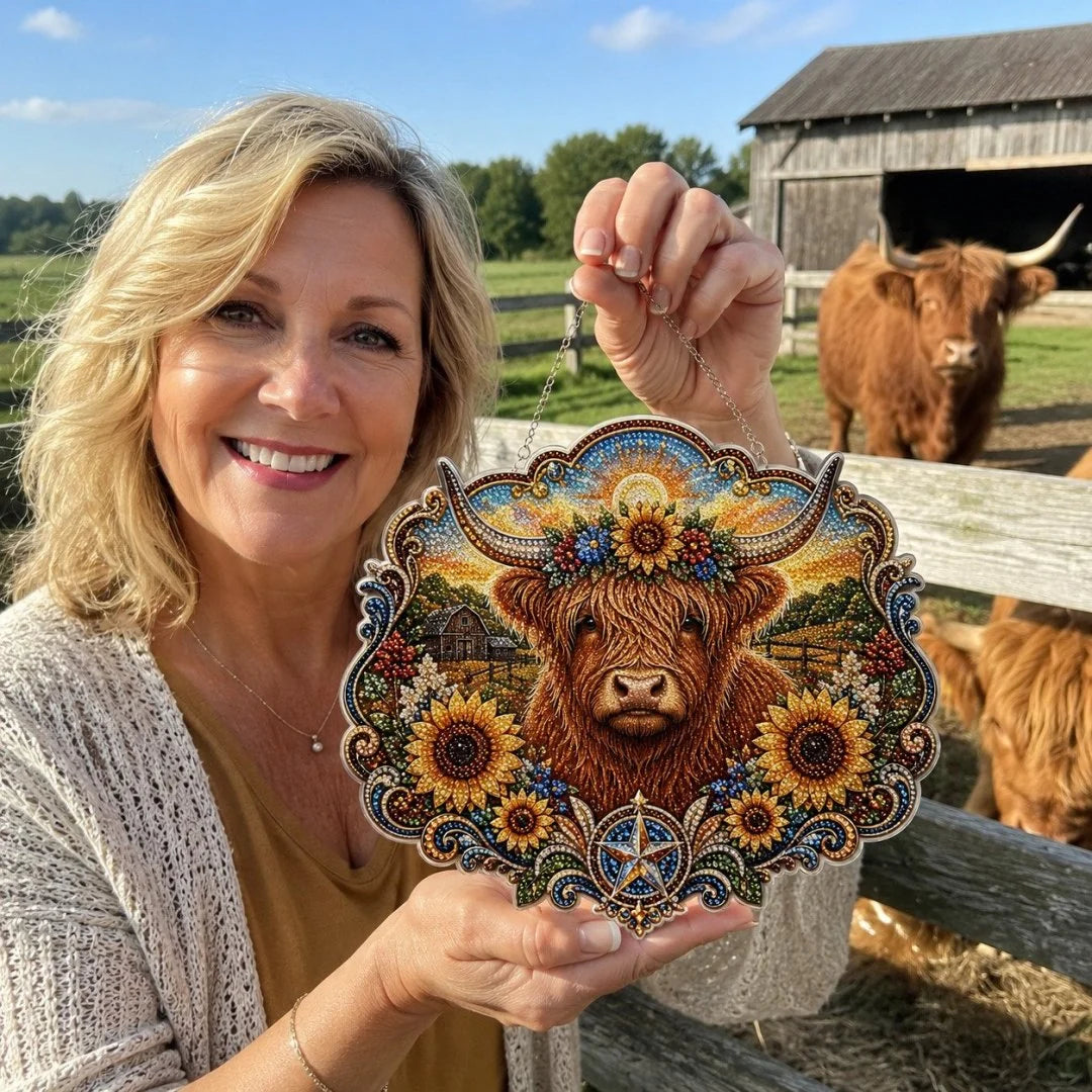 Highland Cow Hanging Diamond Art Craft Kit