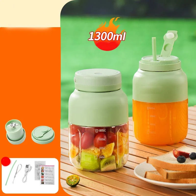 Practical 1300ml Self-Cleaning Portable Juicer Cup for Kitchen Prep