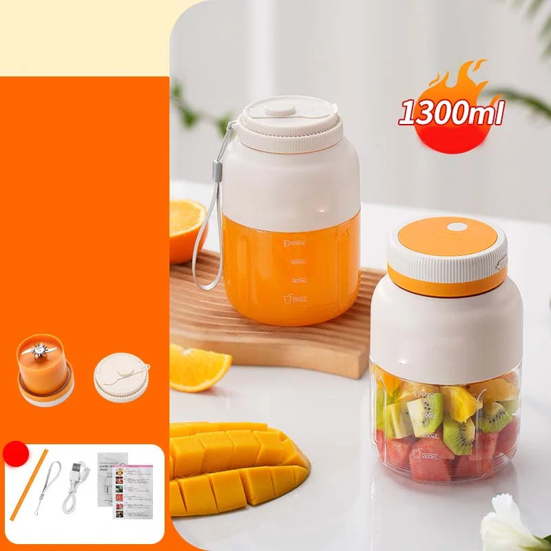 Practical 1300ml Self-Cleaning Portable Juicer Cup for Kitchen Prep