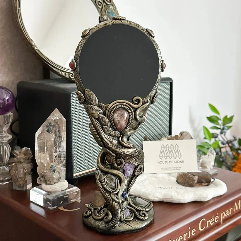 Workshop-Ready Handmade Black Obsidian Scrying Mirror – Crystal