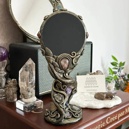 Workshop-Ready Handmade Black Obsidian Scrying Mirror – Crystal
