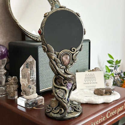 Workshop-Ready Handmade Black Obsidian Scrying Mirror – Crystal