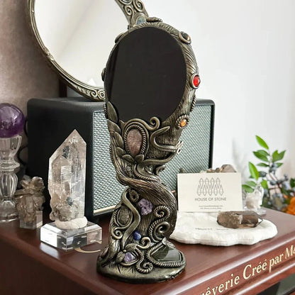 Workshop-Ready Handmade Black Obsidian Scrying Mirror – Crystal