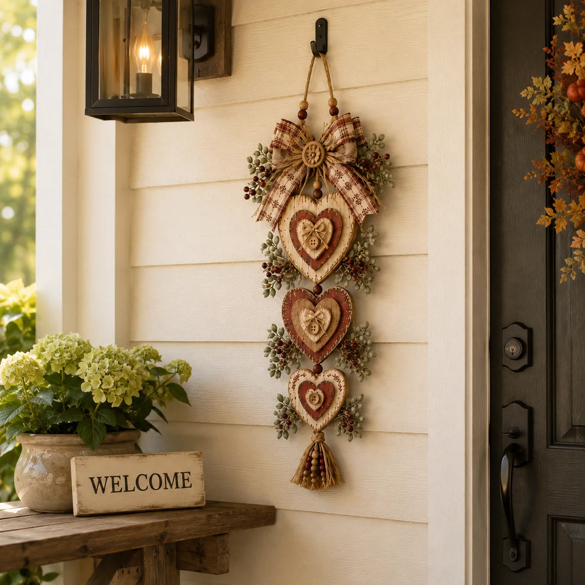 Purpose-Built Vintage Farmhouse Layered Heart Wall