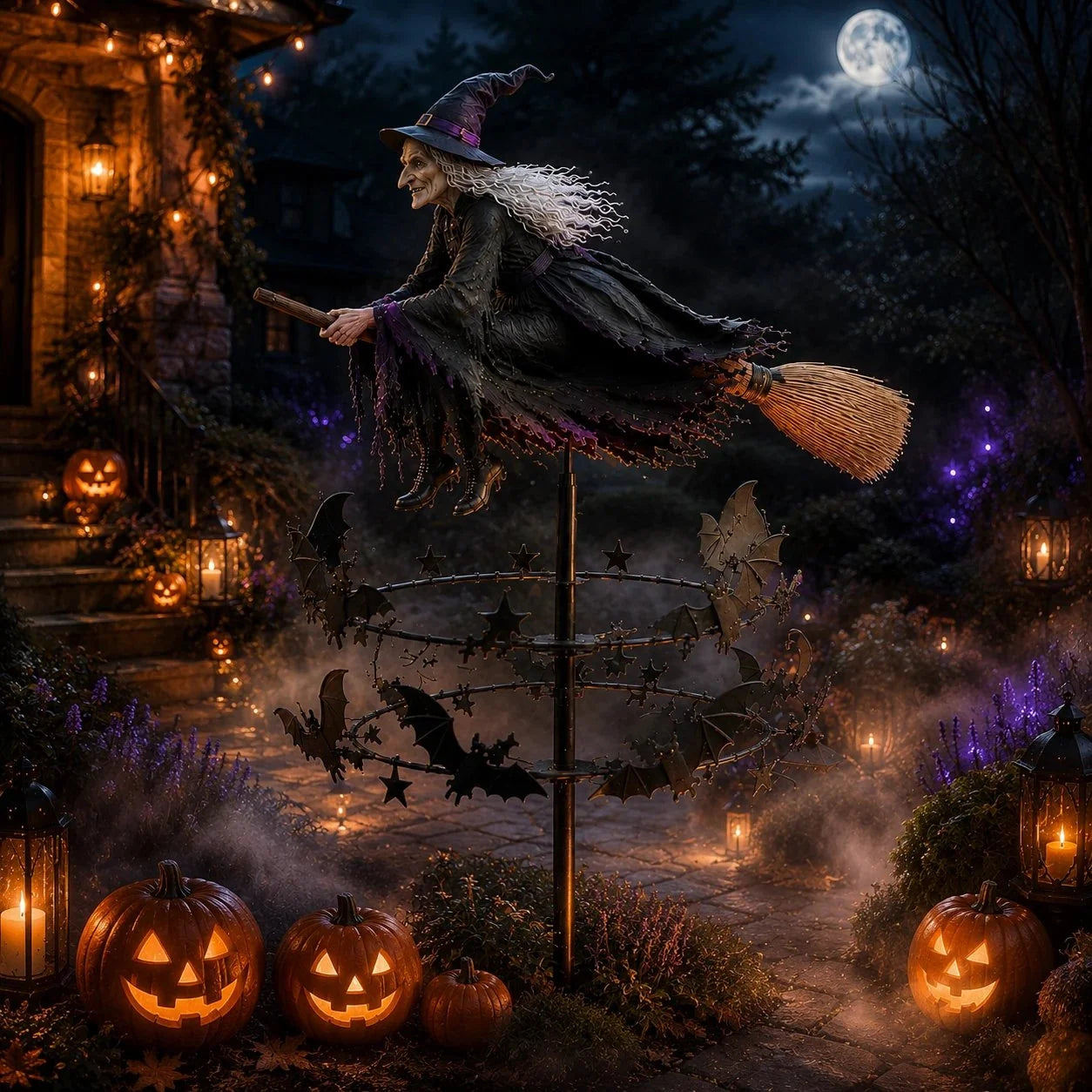 Outdoor The Enchanted Witch Garden Wind Spinner for Garden Display