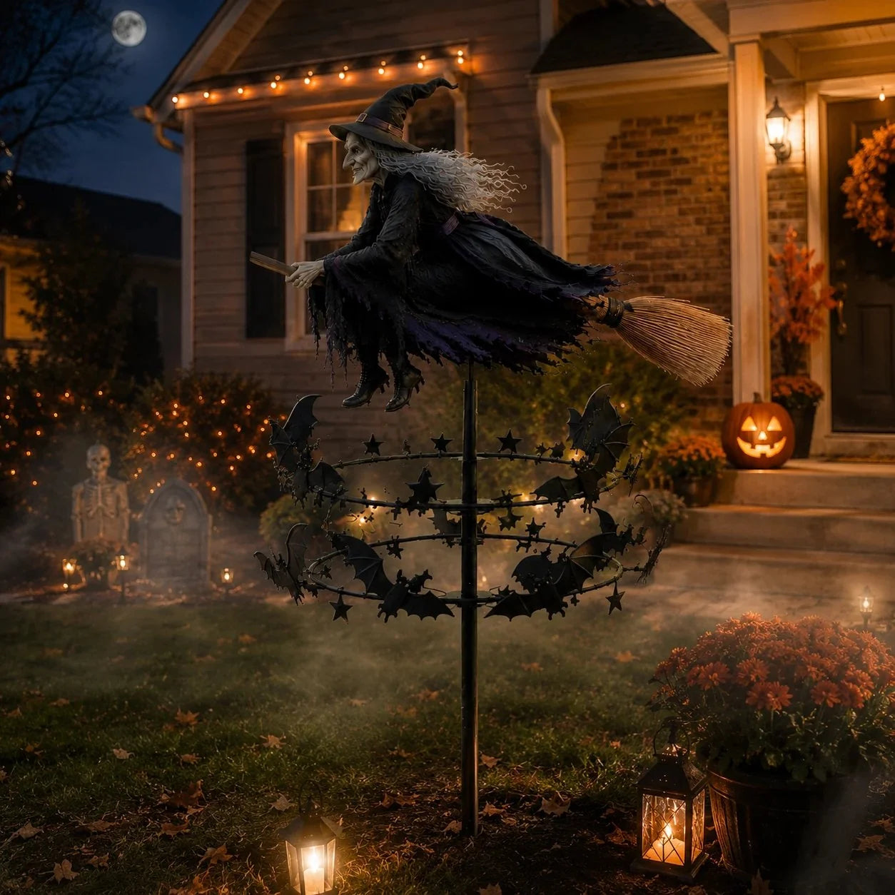 Outdoor The Enchanted Witch Garden Wind Spinner for Garden Display