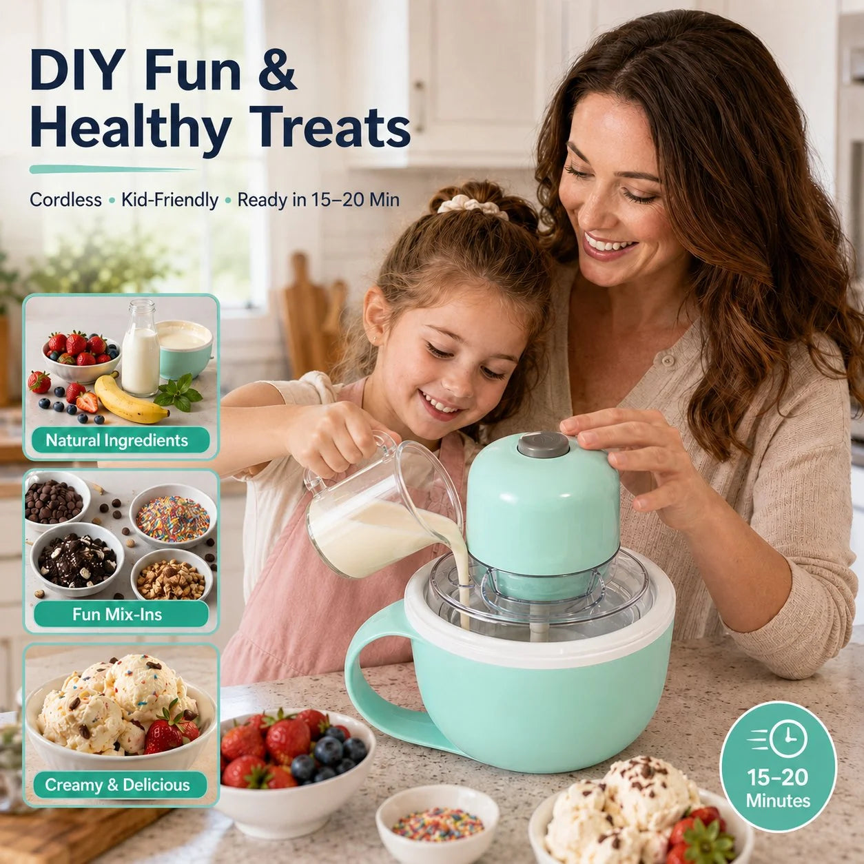 Purpose-Built USB Family DIY Ice Cream Maker for Everyday Use