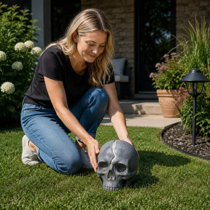 Outdoor Cracked Skull Solar Garden Light for Garden Display