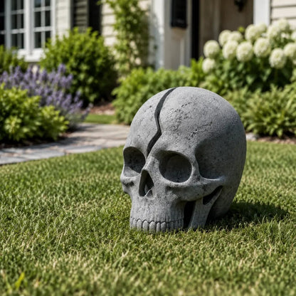 Outdoor Cracked Skull Solar Garden Light for Garden Display