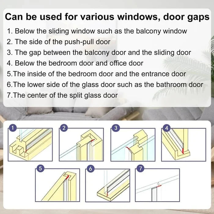 Space-Saving Weather Stripping Door Seal Strip (5M/16.4FT) – Protects