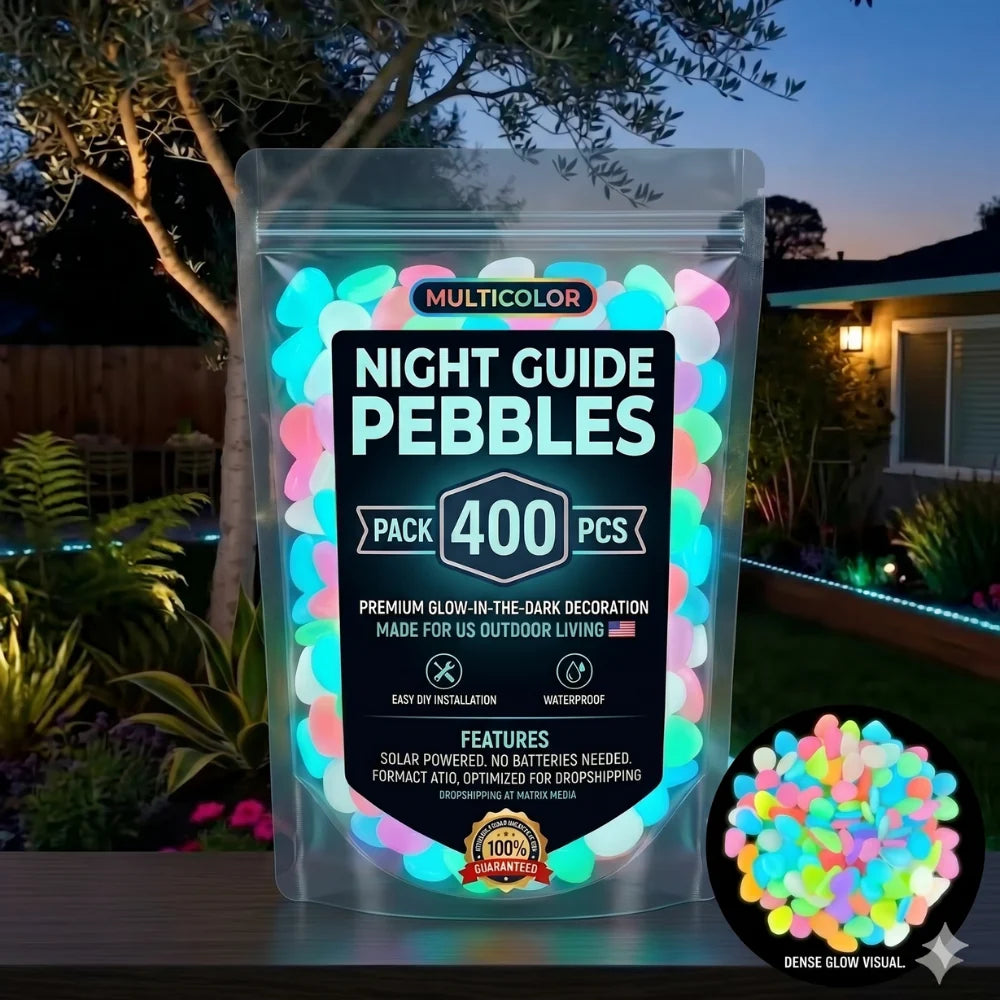 Non-Toxic Multicolor Glow-in-the-Dark Garden and Aquarium Stones
