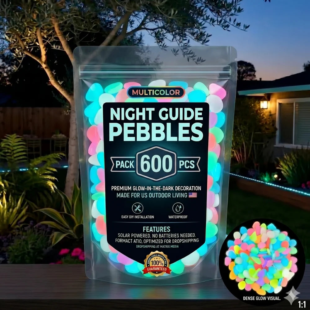 Non-Toxic Multicolor Glow-in-the-Dark Garden and Aquarium Stones