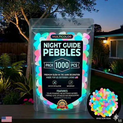 Non-Toxic Multicolor Glow-in-the-Dark Garden and Aquarium Stones