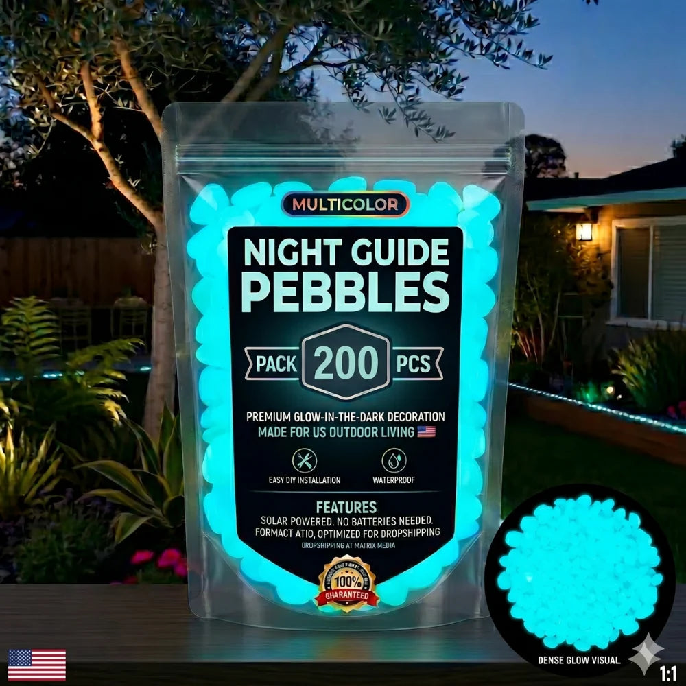 Non-Toxic Multicolor Glow-in-the-Dark Garden and Aquarium Stones