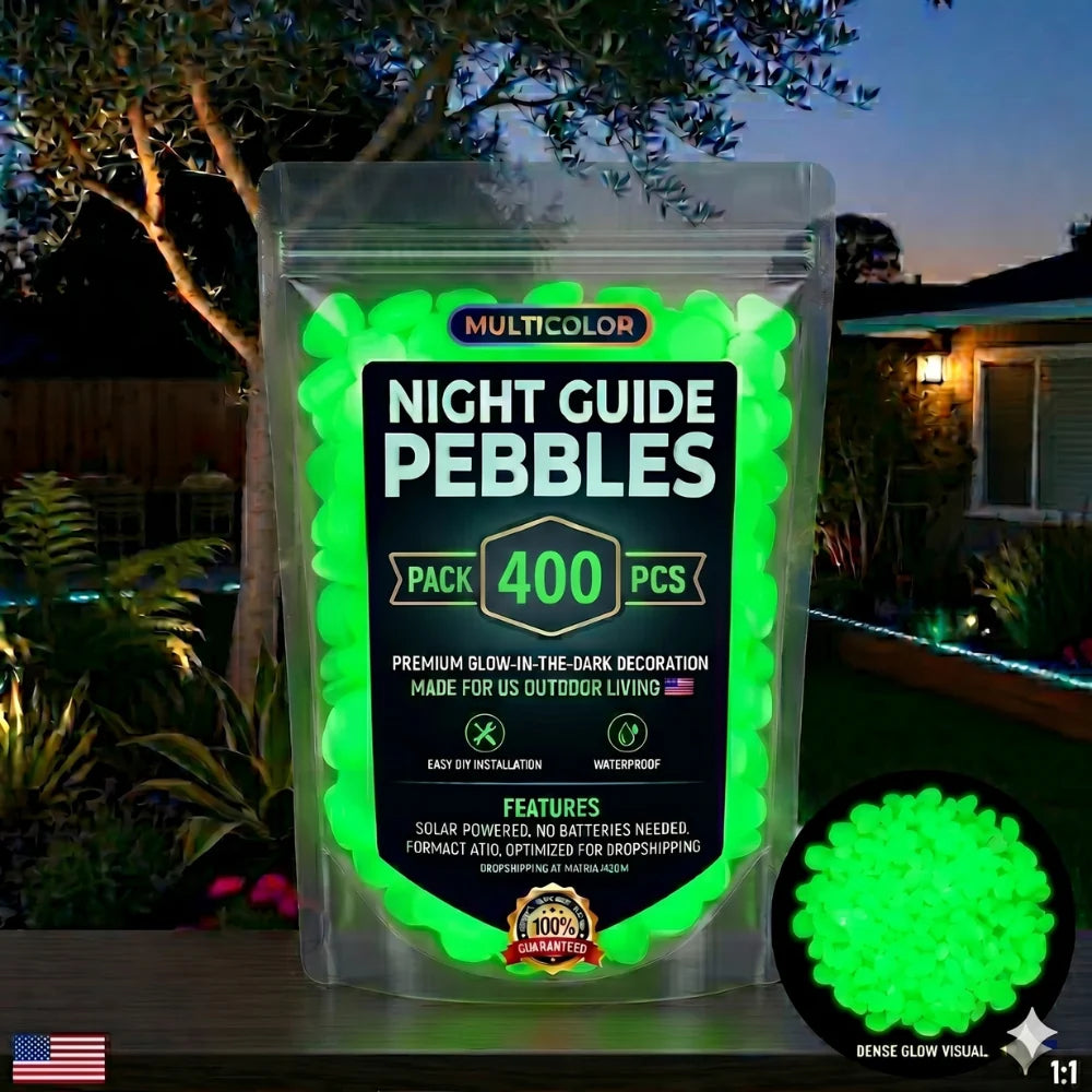 Non-Toxic Multicolor Glow-in-the-Dark Garden and Aquarium Stones