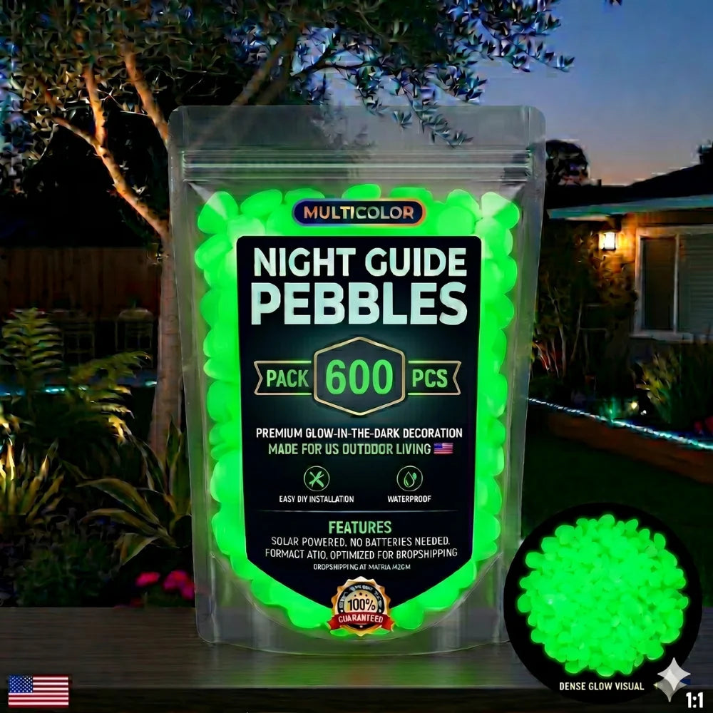 Non-Toxic Multicolor Glow-in-the-Dark Garden and Aquarium Stones