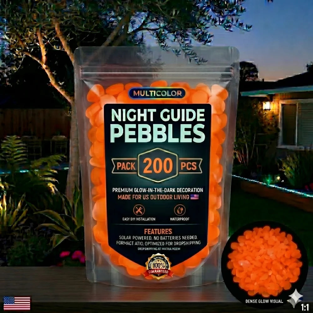 Non-Toxic Multicolor Glow-in-the-Dark Garden and Aquarium Stones