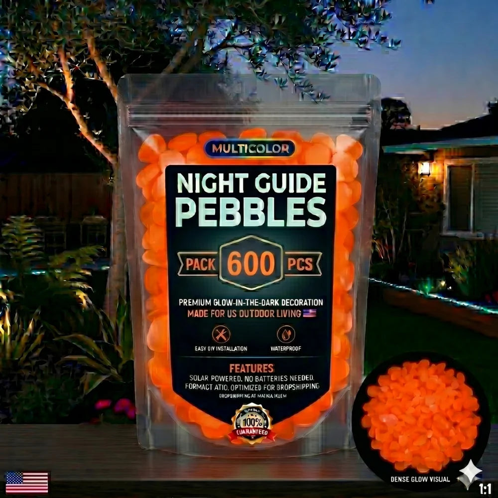 Non-Toxic Multicolor Glow-in-the-Dark Garden and Aquarium Stones