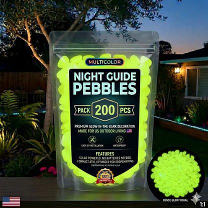 Non-Toxic Multicolor Glow-in-the-Dark Garden and Aquarium Stones
