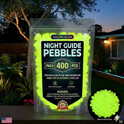 Non-Toxic Multicolor Glow-in-the-Dark Garden and Aquarium Stones