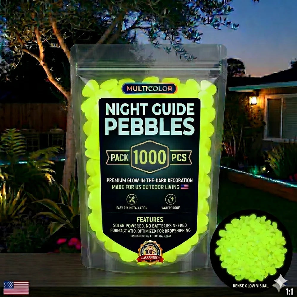 Non-Toxic Multicolor Glow-in-the-Dark Garden and Aquarium Stones