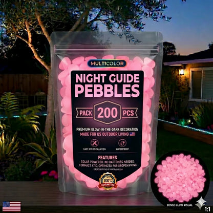 Non-Toxic Multicolor Glow-in-the-Dark Garden and Aquarium Stones