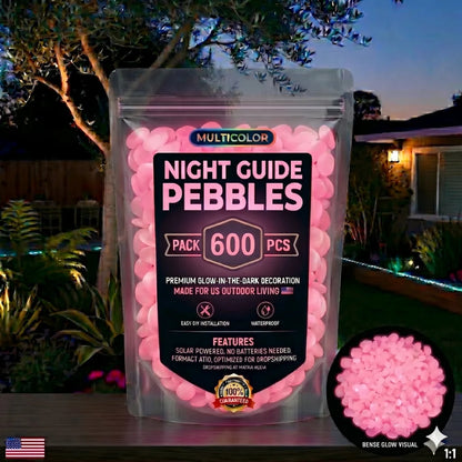 Non-Toxic Multicolor Glow-in-the-Dark Garden and Aquarium Stones