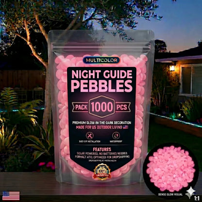 Non-Toxic Multicolor Glow-in-the-Dark Garden and Aquarium Stones