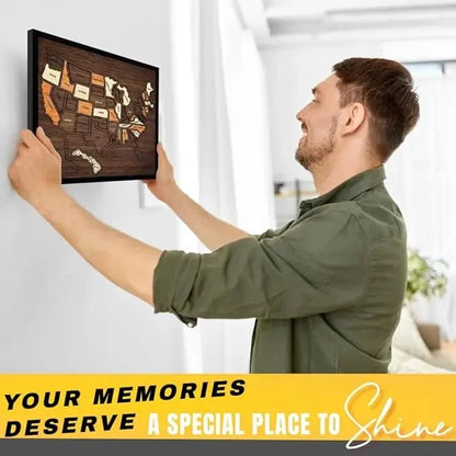 Hands-On Wooden USA Travel Map PuzzleA Stylish Way to Track Your