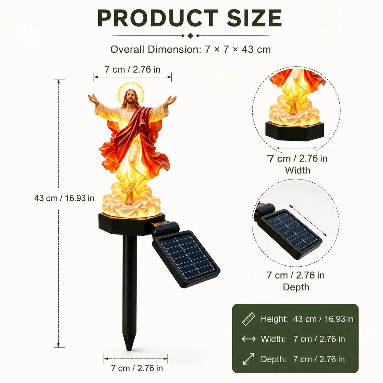 Outdoor Solar-Powered Illuminated Jesus Garden – Ysdhydym1