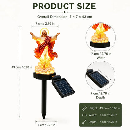 Outdoor Solar-Powered Illuminated Jesus Garden – Ysdhydym1