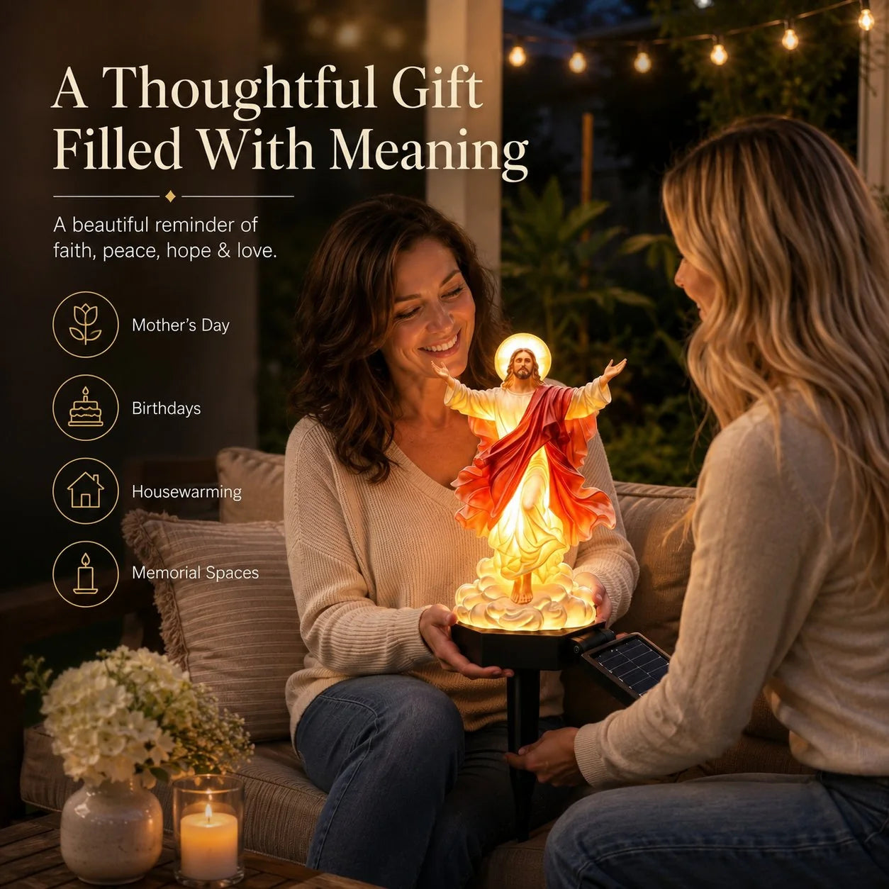 Outdoor Solar-Powered Illuminated Jesus Garden – Ysdhydym1