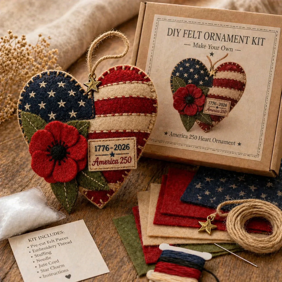 Hands-On DIY Patriotic flower Cross Ornament Kit for Creative Play