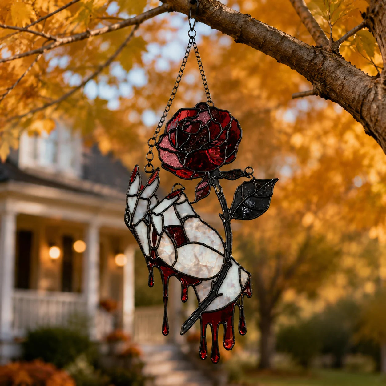 Purpose-Built Hand-painted bleeding rose hanging