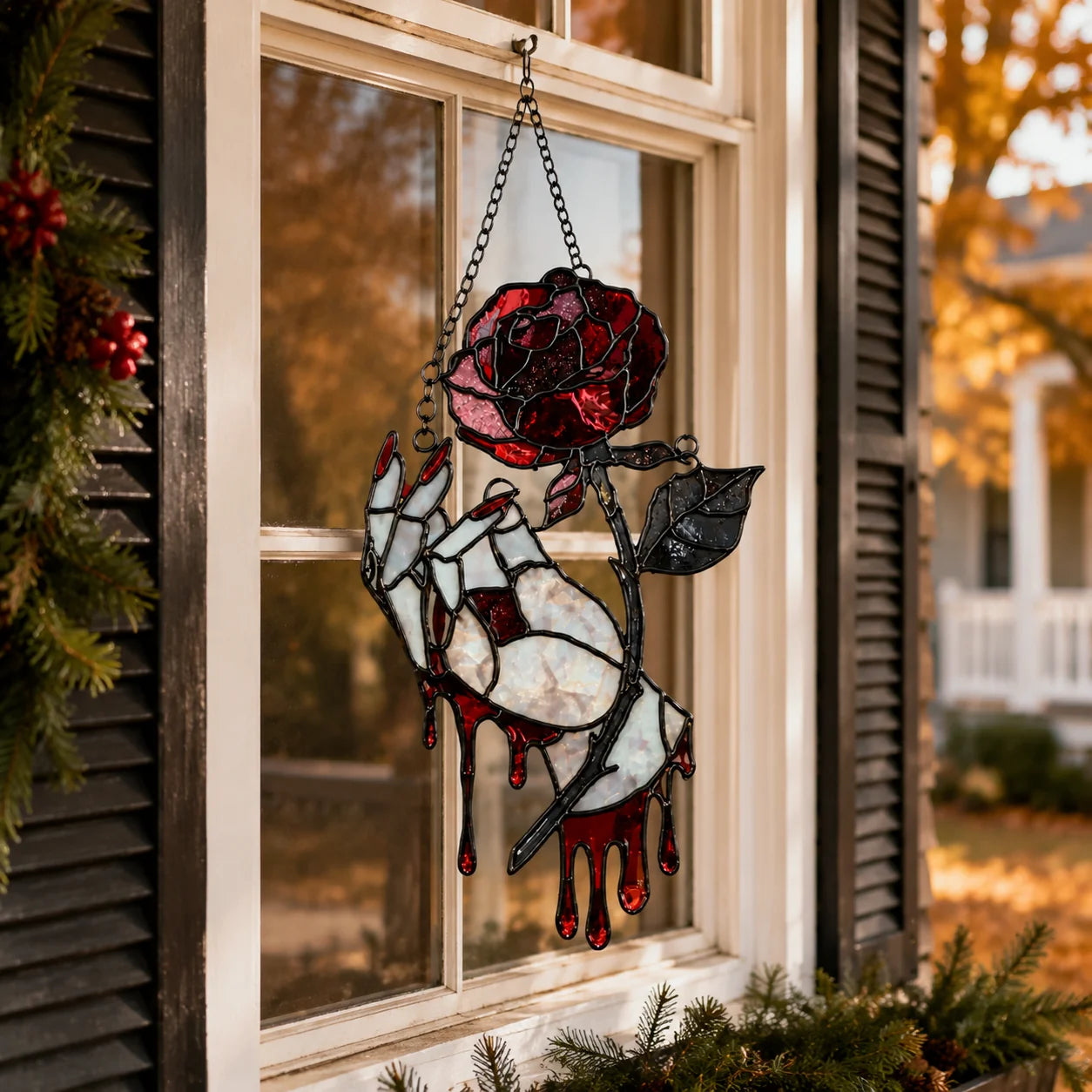 Purpose-Built Hand-painted bleeding rose hanging