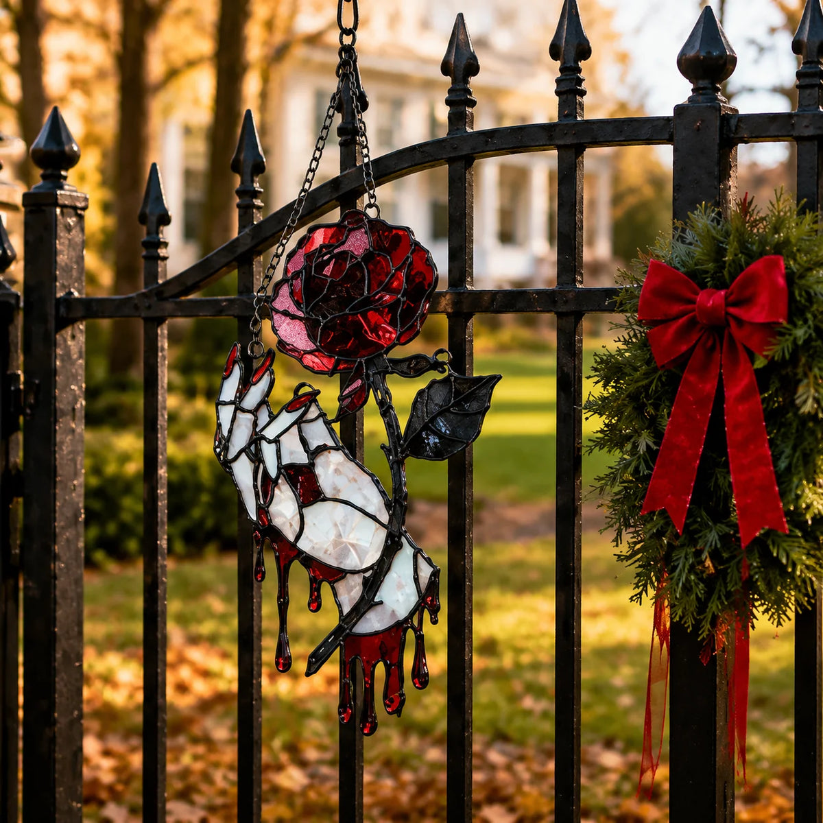 Purpose-Built Hand-painted bleeding rose hanging